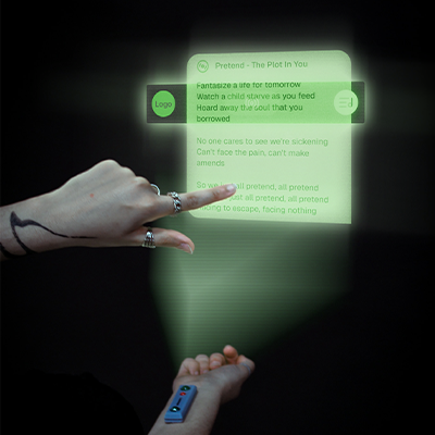 Photo of someone using a hologram